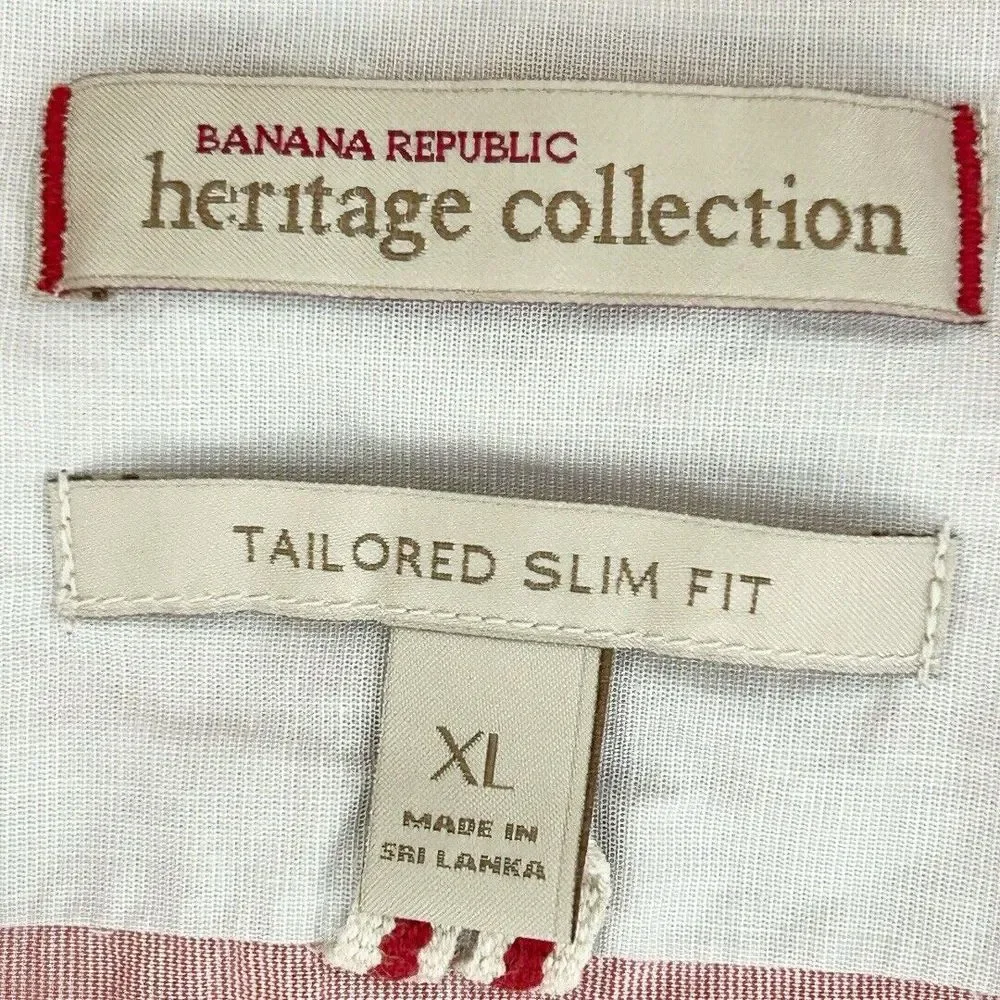 Banana Republic‎ Men's Heritage Collection Pink Tailored Slim Fit Shirt Size XL